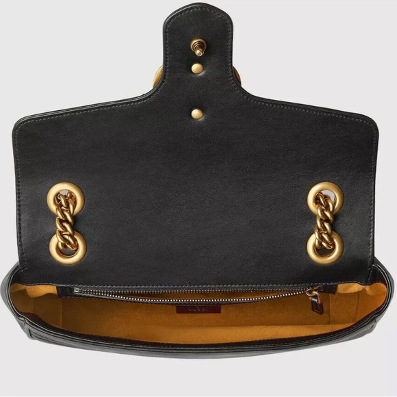 Gucci GG Marmont Matelasse Shoulder Bag Hibiscus Black Leather - new condition - Picture 3 of 7